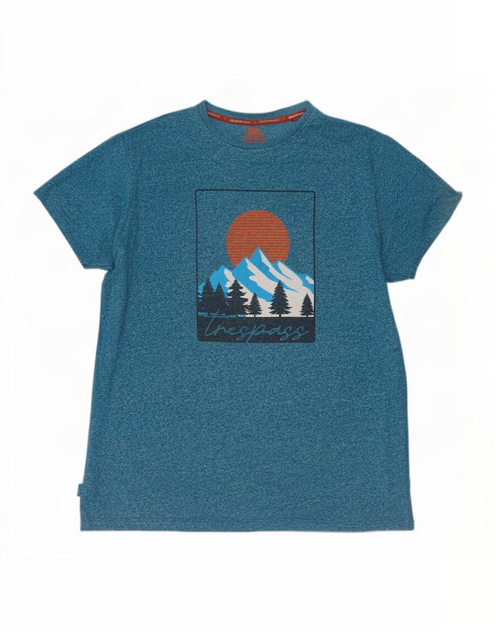 Trespass Herre Grafisk T-Shirt Top XL Blå Bomuld
