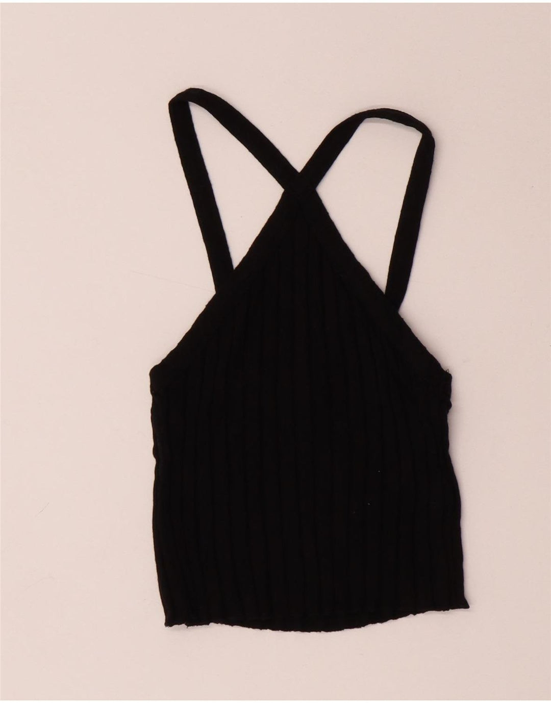 Zara Womens Crop Top UK 8 Small Black Bomuld