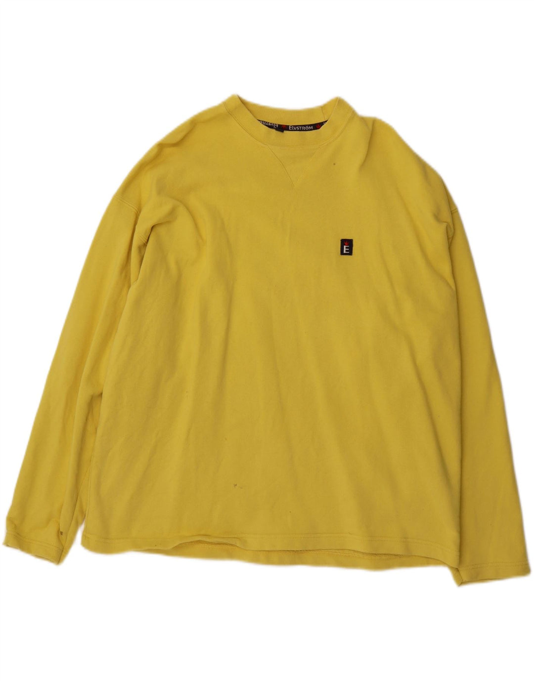 ELVSTROM Mens Sweatshirt Jumper XL Yellow Cotton Vintage Elvstrom and Second-Hand Elvstrom from Messina Hembry 
