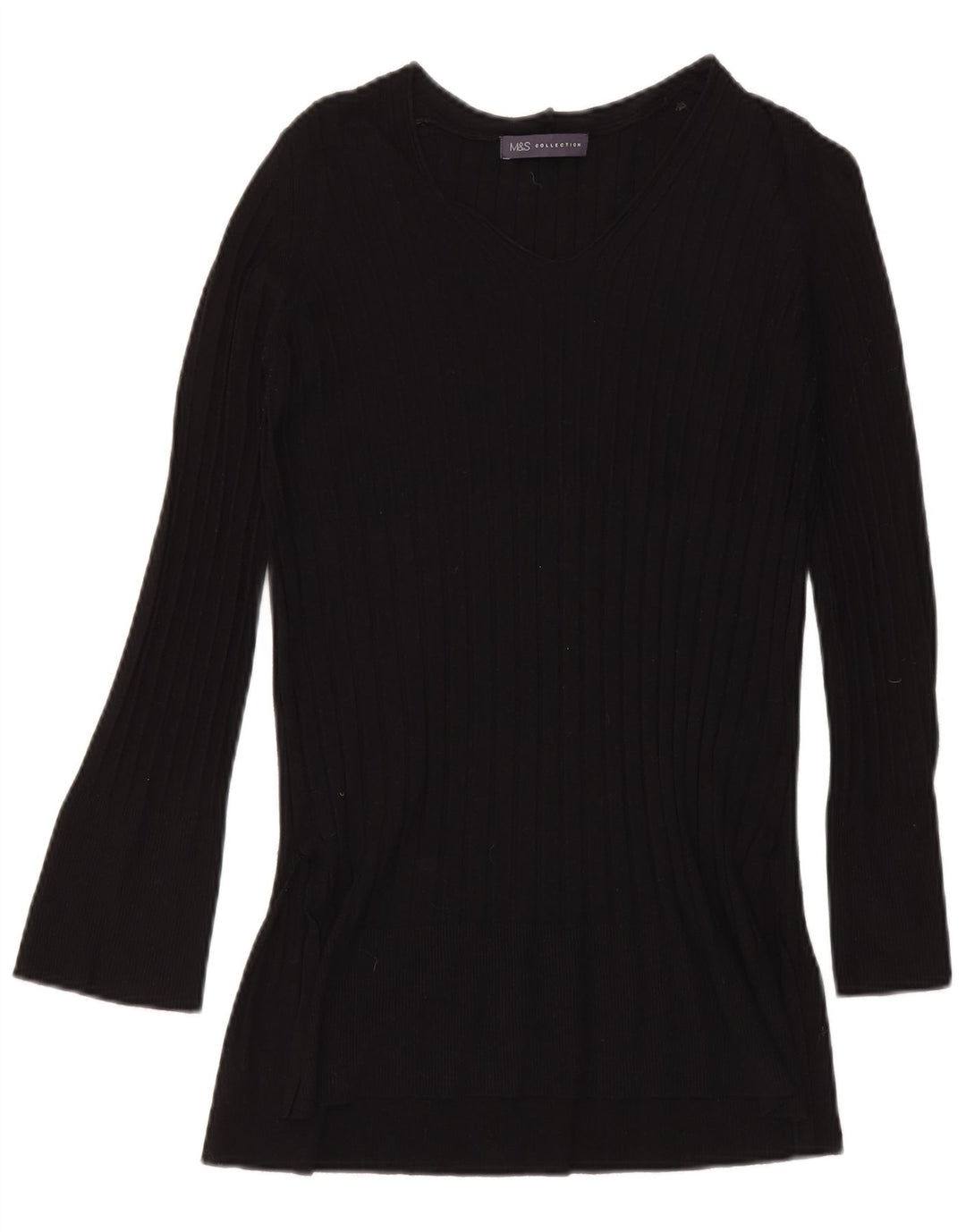 Marks & Spencer Dame V-hals sweater UK 8 Small Black Viscose