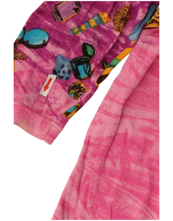 Le Bambole Dame abstrakt mønster Longline cardigan sweater IT 48 XL Pink