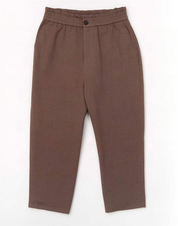 Zara Kvinder Højtaljet Tapered Cropped Trousers 2XL W34 L24 Grå
