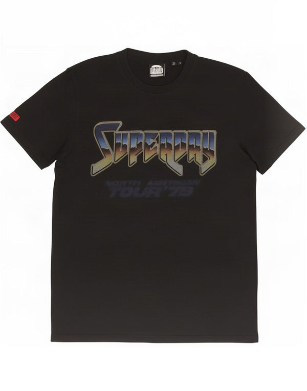 Superdry Herre grafisk T-shirt Top Medium Sort Bomuld