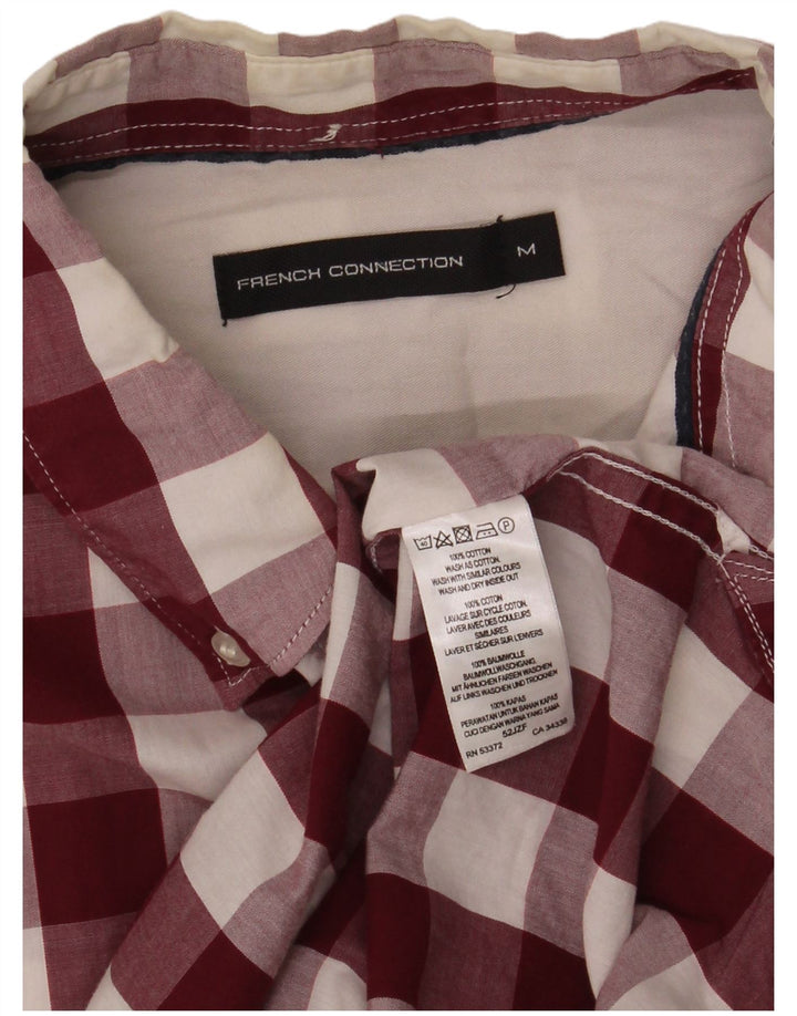 French Connection Herreskjorte Medium Burgundy Gingham Cotton