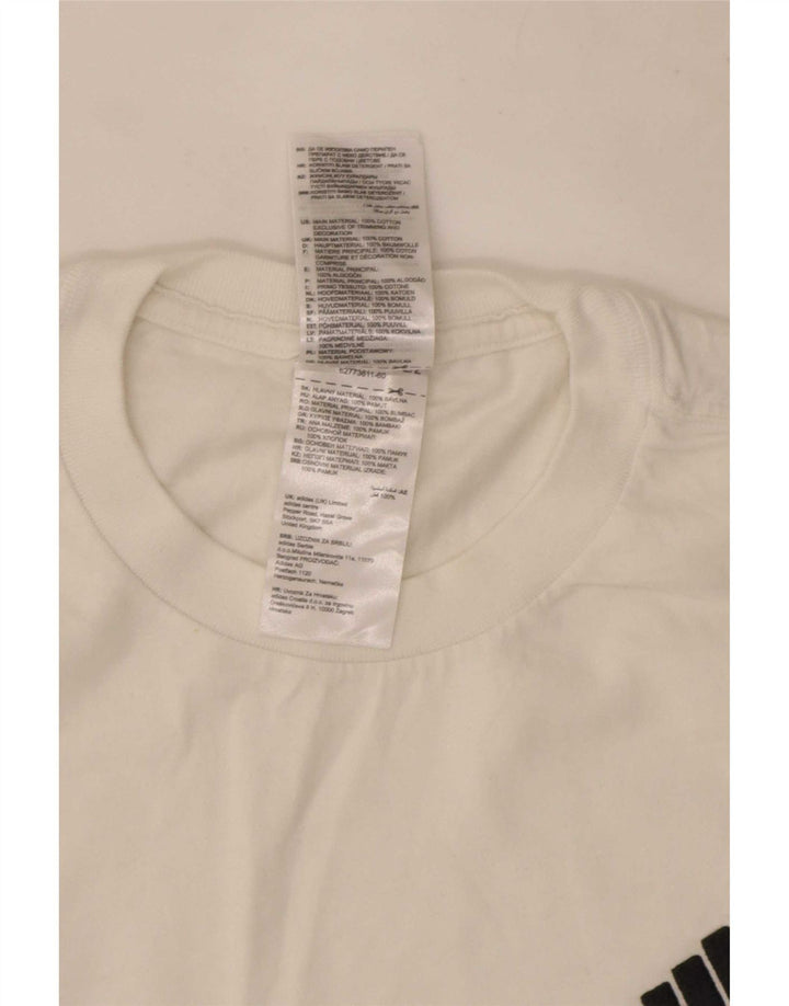 Adidas Herre T-Shirt Top Medium Hvid Bomuld