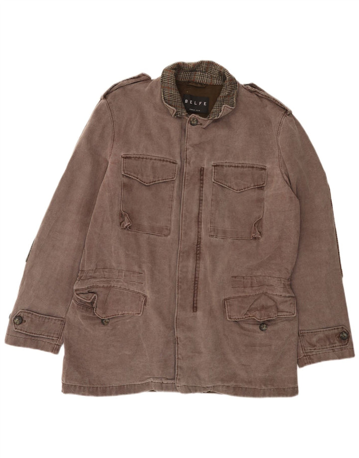 BELFE Herre Military Utility Jacket IT 42 XL Grå Bomuld