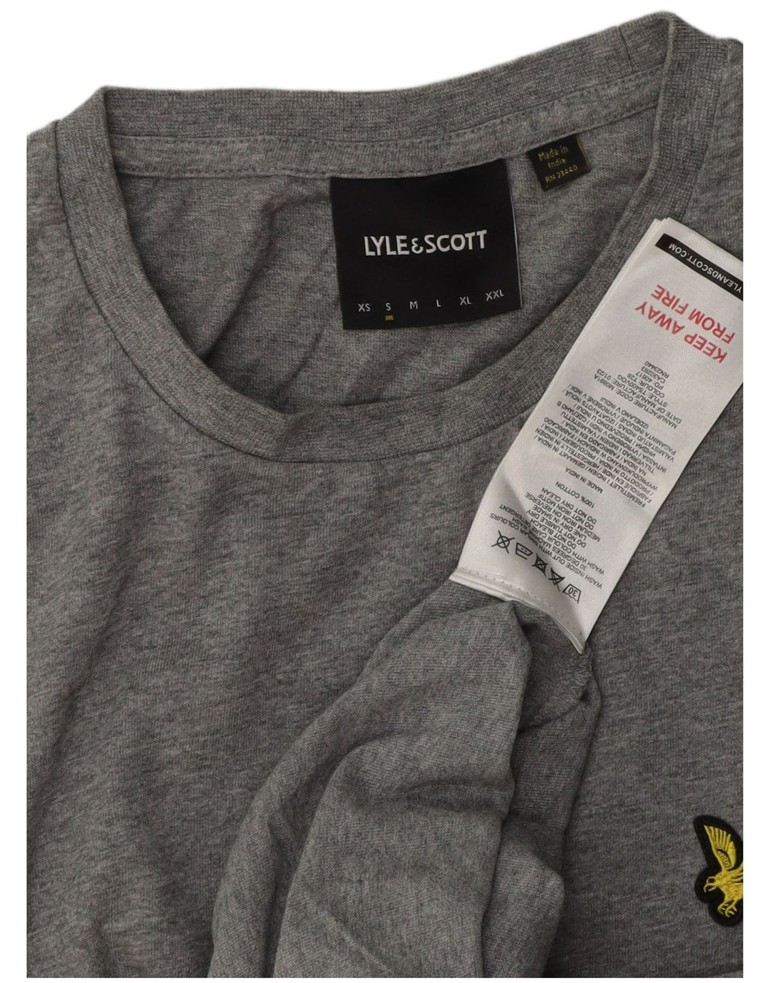 Lyle & Scott Herre T-Shirt Top Lille Grå Bomuld