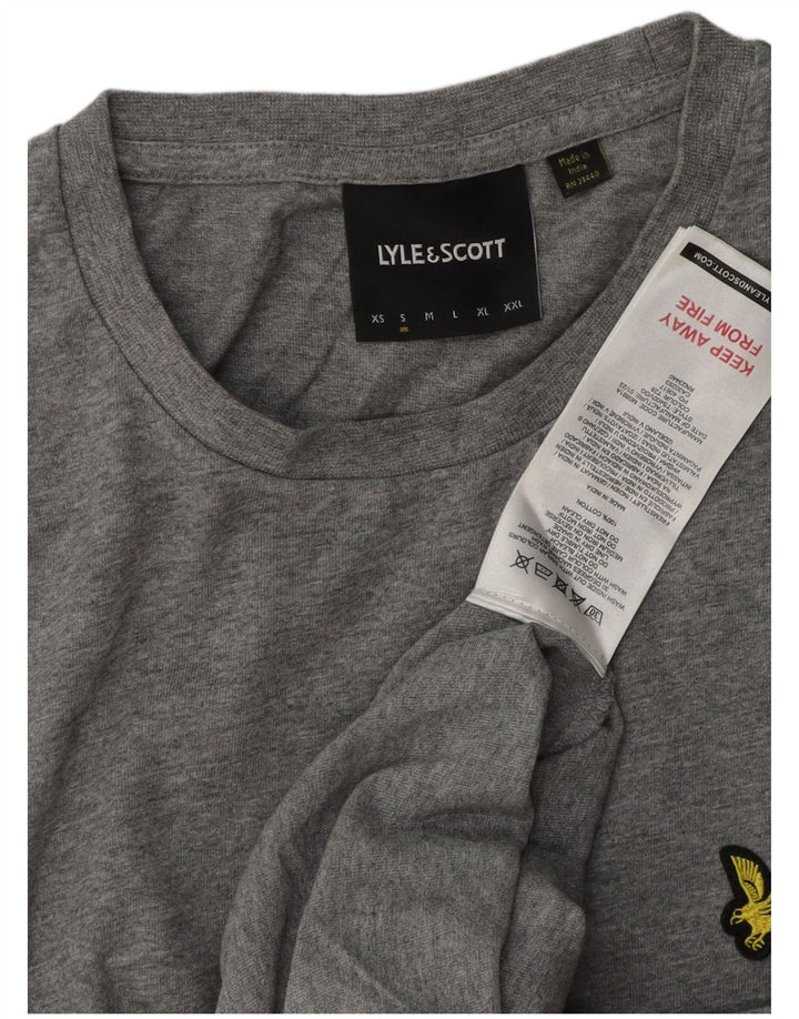 Lyle & Scott Herre T-Shirt Top Lille Grå Bomuld