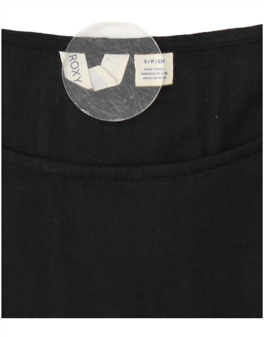 ROXY Langærmet A-line kjole til kvinder UK 10 Lille sort bomuld