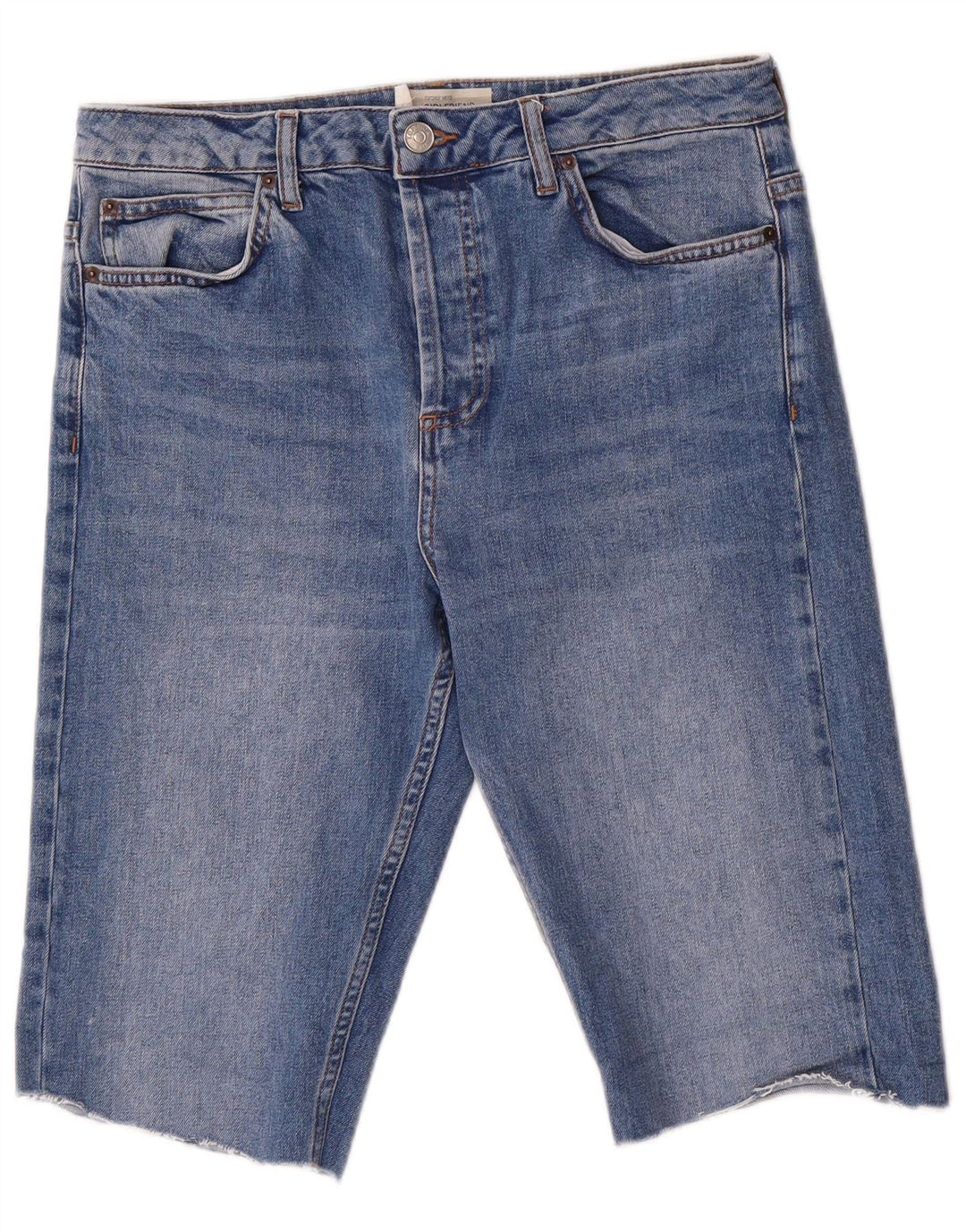 Topshop Dame Denim Shorts W30 Medium Blue Bomuld