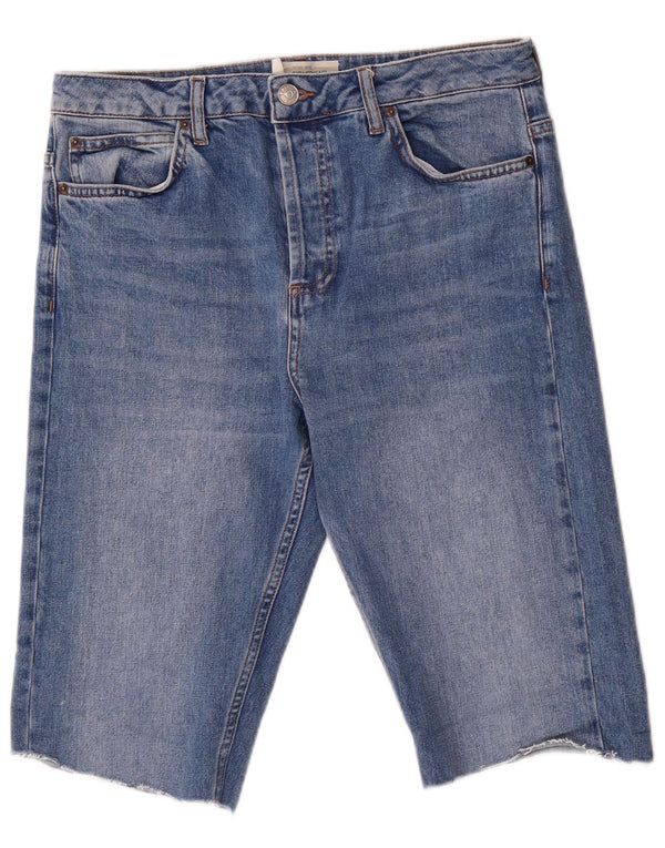 Topshop Dame Denim Shorts W30 Medium Blue Bomuld