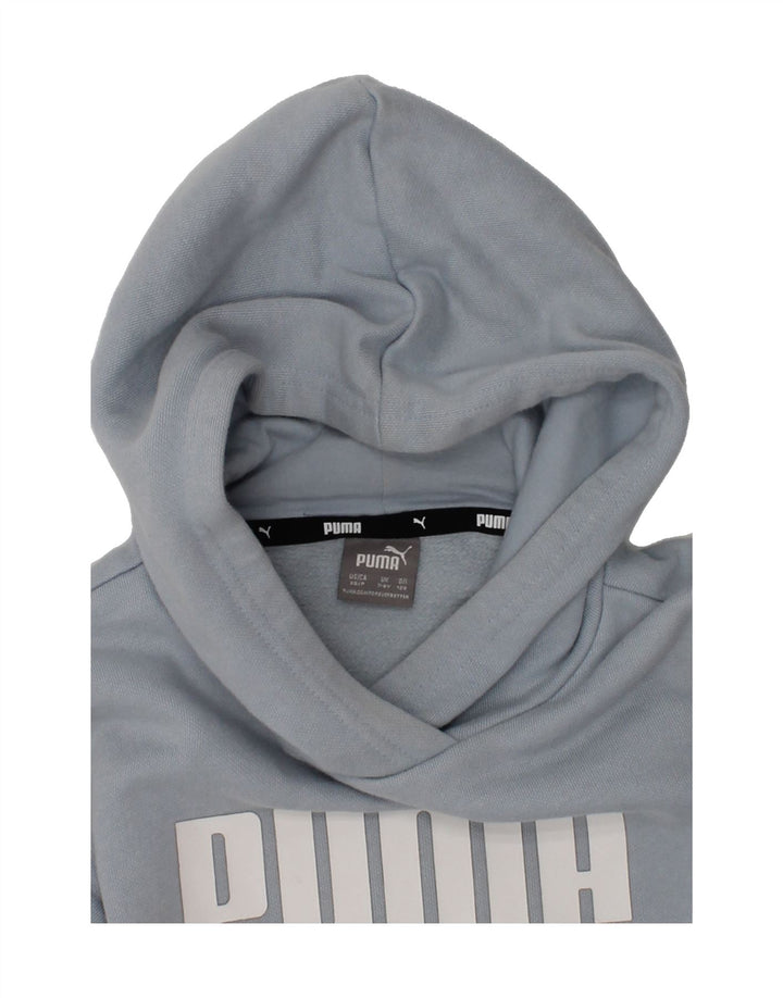 PUMA Girls Graphic Hoodie Jumper 7-8 Years Blue | Vintage Puma | Thrift | Second-Hand Puma | Used Clothing | Messina Hembry 