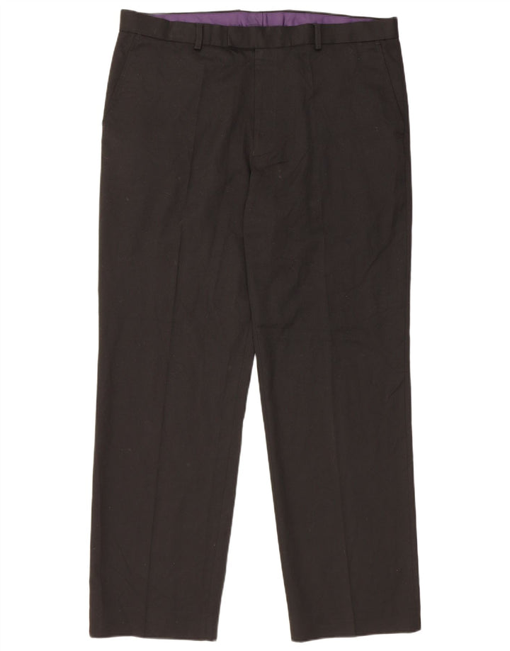 Marks & Spencer Herre Regular Fit Suit Bukser W38 L31 Sort Polyester