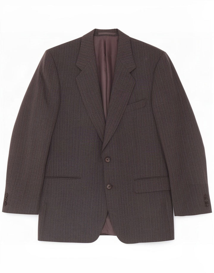 St Michael Herre 2-knaps blazerjakke UK 40 Large Grey Pinstripe Polyester