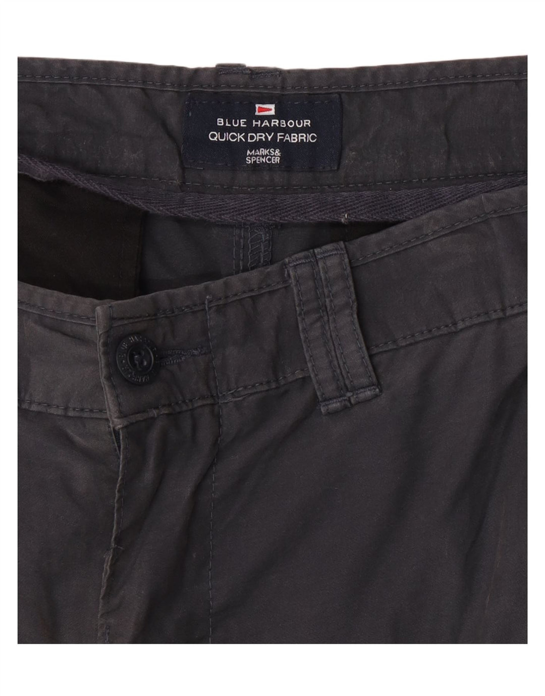 Marks & Spencer Herre Blue Harbor Cargo Bermuda Shorts W34 Large Grå