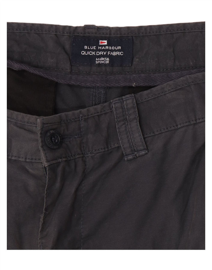 Marks & Spencer Herre Blue Harbor Cargo Bermuda Shorts W34 Large Grå
