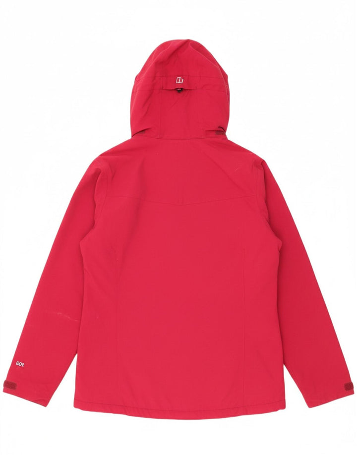 BERGHAUS Womens Hooded Raincoat UK 12 Medium Pink Polyamide