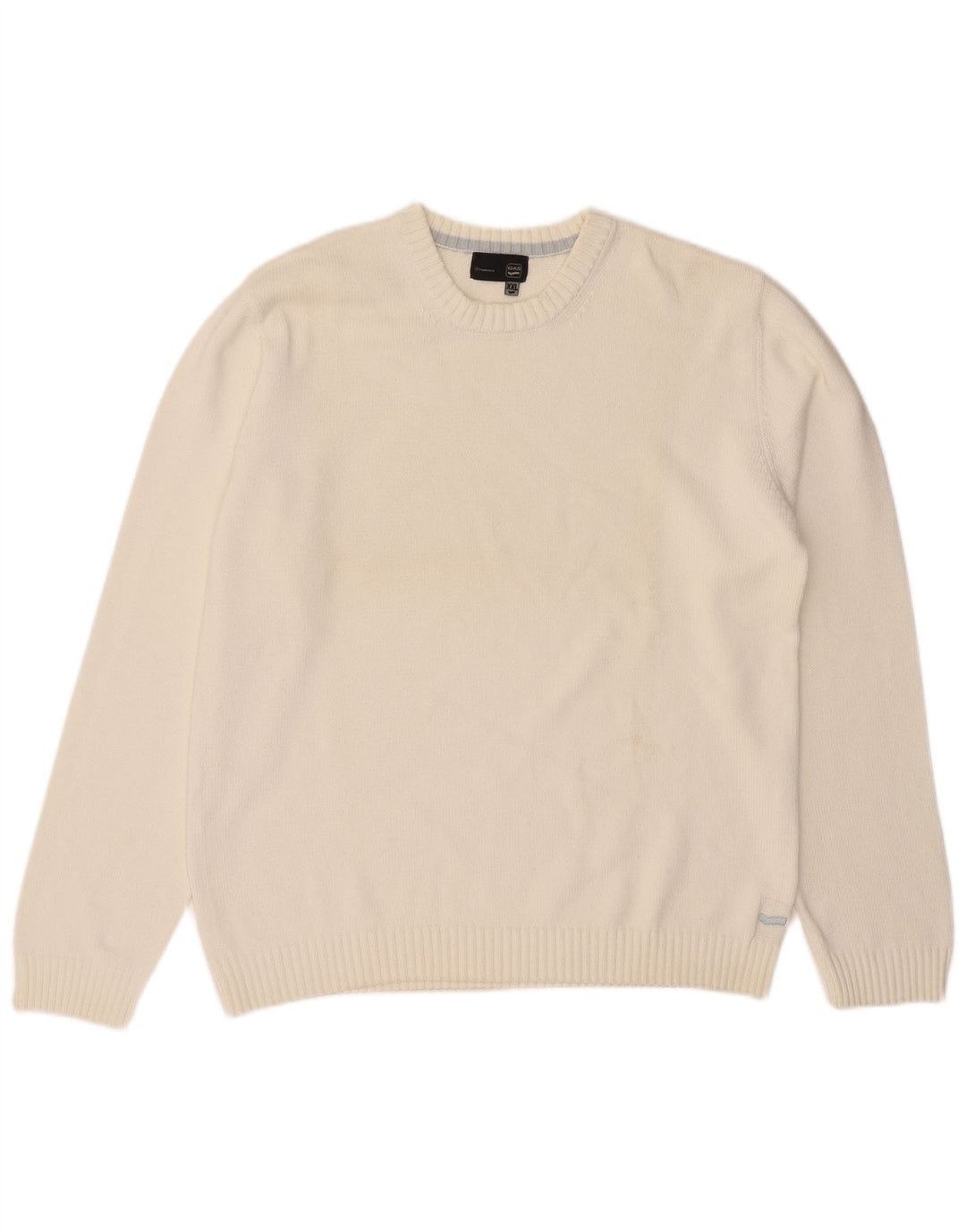 Gas Herre Crew Neck Jumper Sweater 2XL Hvid Bomuld