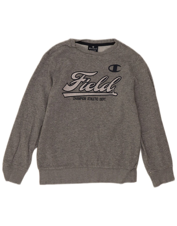 Champion Boys Sweatshirt Jumper 9-10 år Medium Grey Flecked Sports