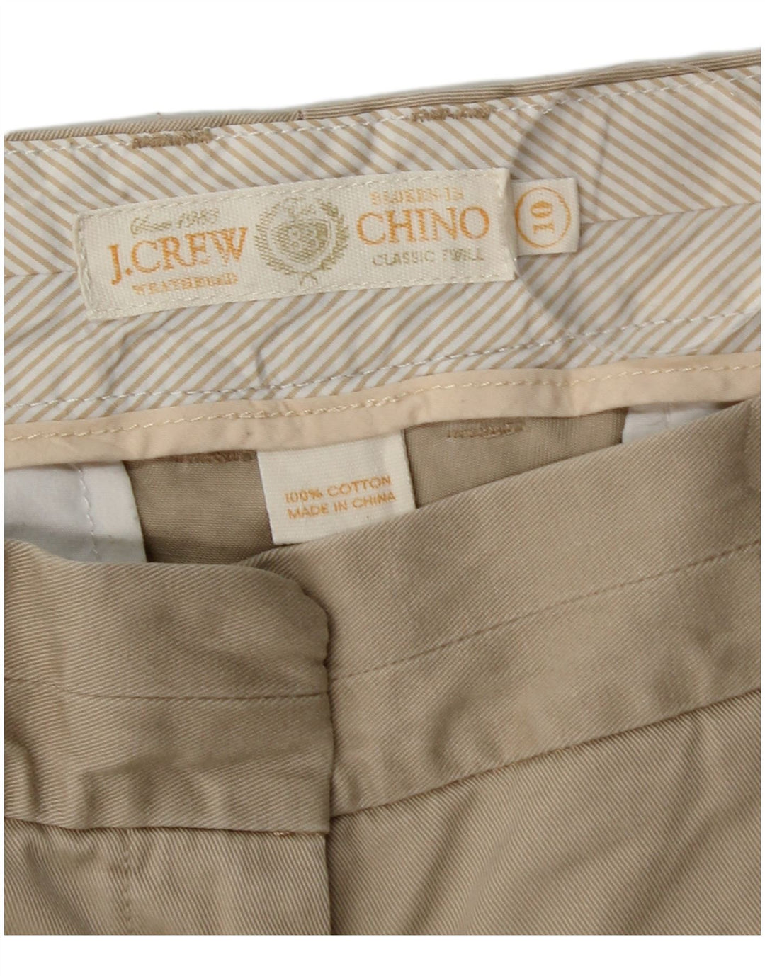 J. Crew Chino Shorts til kvinder US 10 Large W32 Beige Bomuld