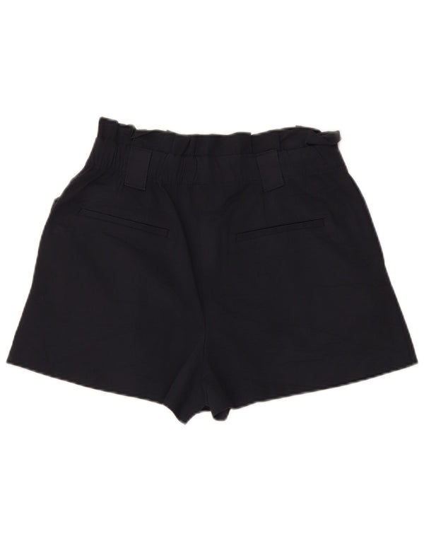 Zara Dame Højtalje Casual Shorts Medium W27 Marineblå Bomuld