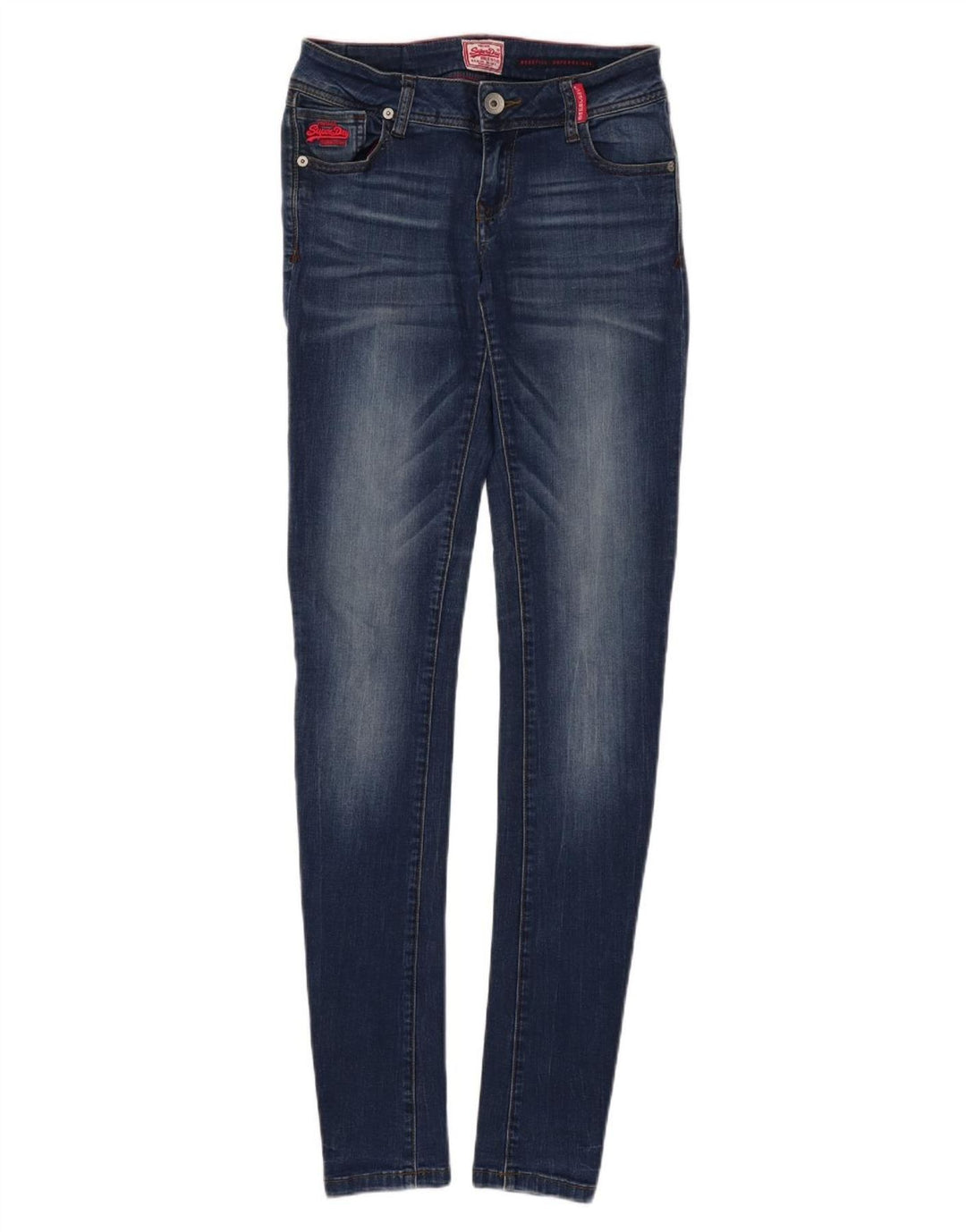SUPERDRY Dame Rosefill Super Skinny Jeans W30 L35 Blå Bomuld
