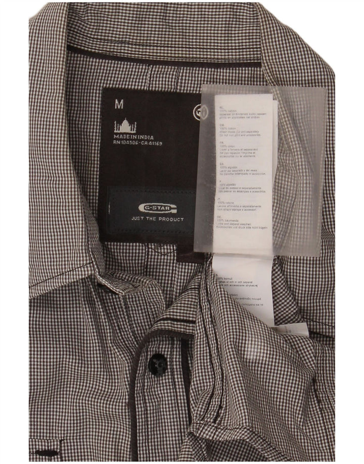 G-Star Herre Kortærmet Military Shirt Medium Grey Gingham Cotton