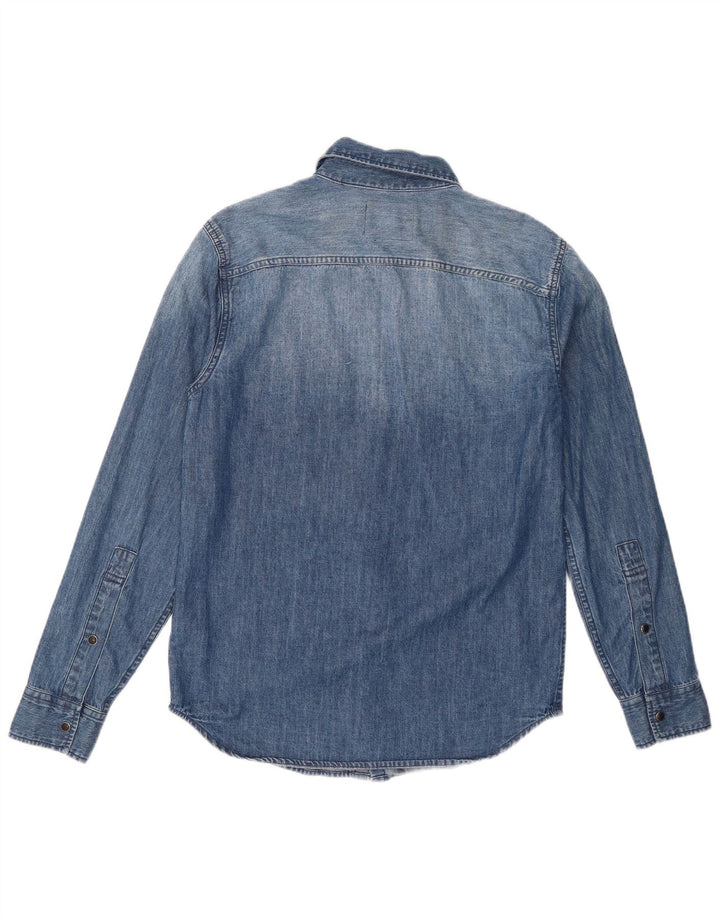 Hollister Denimskjorte til mænd XS Blå bomuld