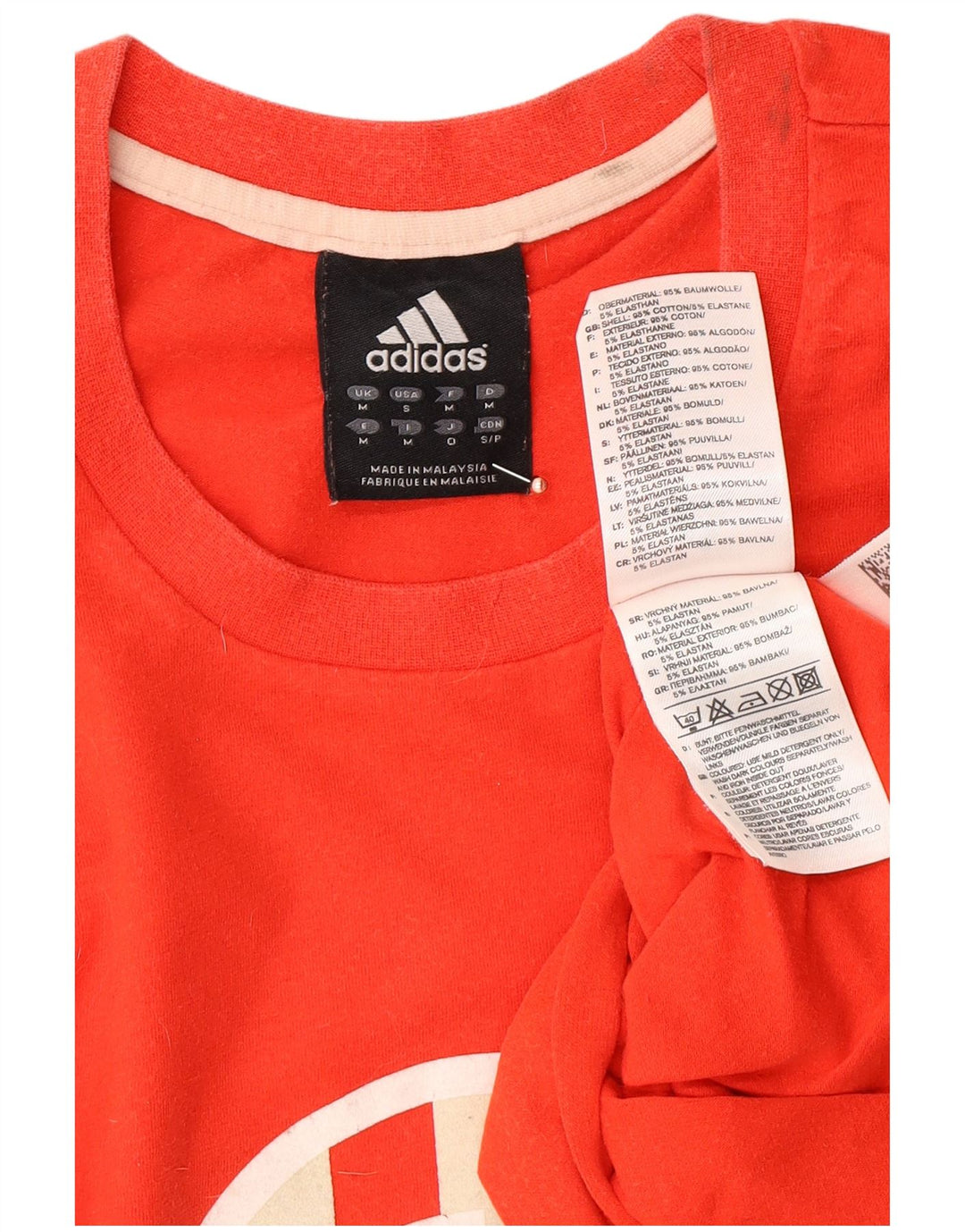 ADIDAS Herre grafisk top Langærmet mellemrød farveblok bomuld