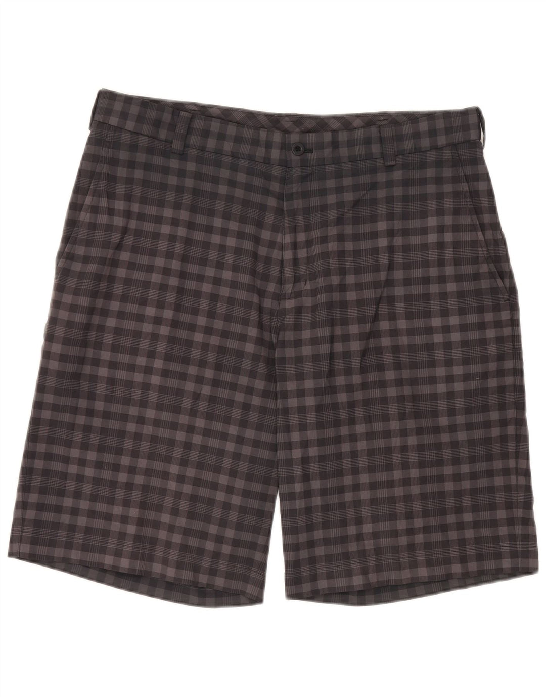 Nike Herre Dri Fit Chino Shorts W34 Large Grey Gingham Polyester