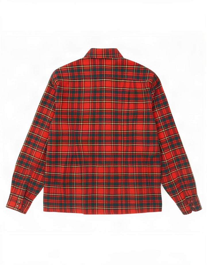 Vintage flannelskjorte til mænd, stor rød plaid