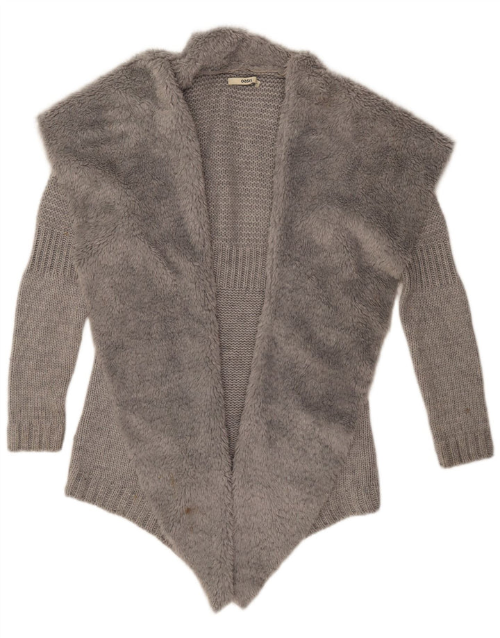 Oasis Womens Open Cardigan Sweater UK 10 Small Grå Akryl