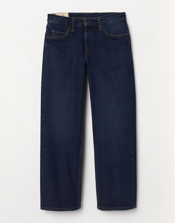 Hollister Straight Jeans til mænd W32 L30 Marineblå bomuld