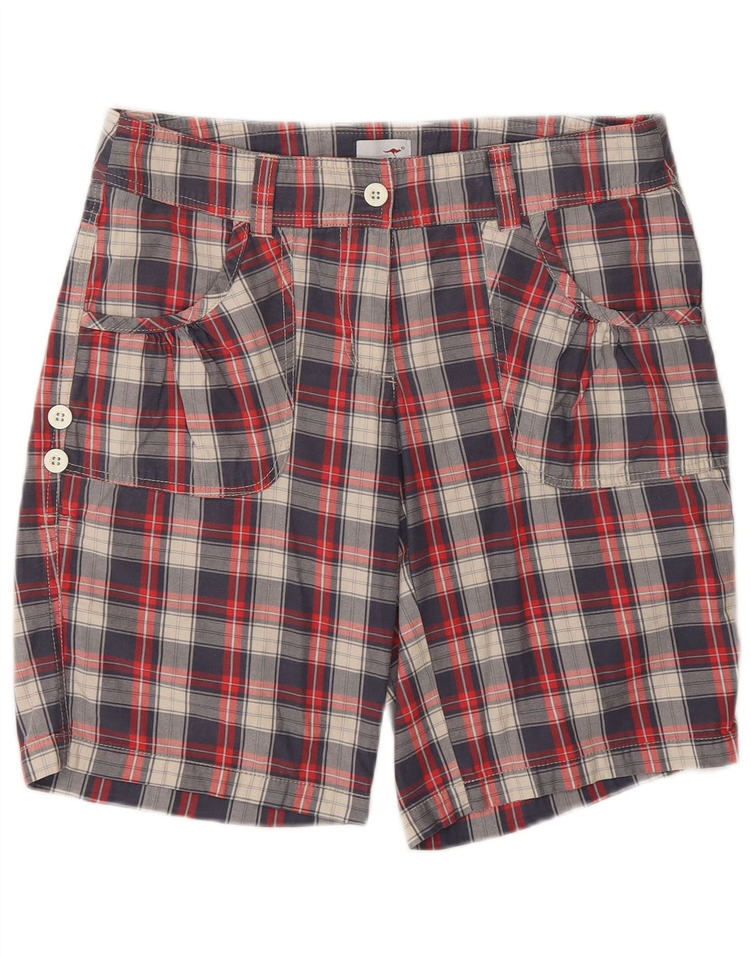 KANGAROOS Womens Casual Shorts UK 10 Small W27 Multicoloured Check Cotton