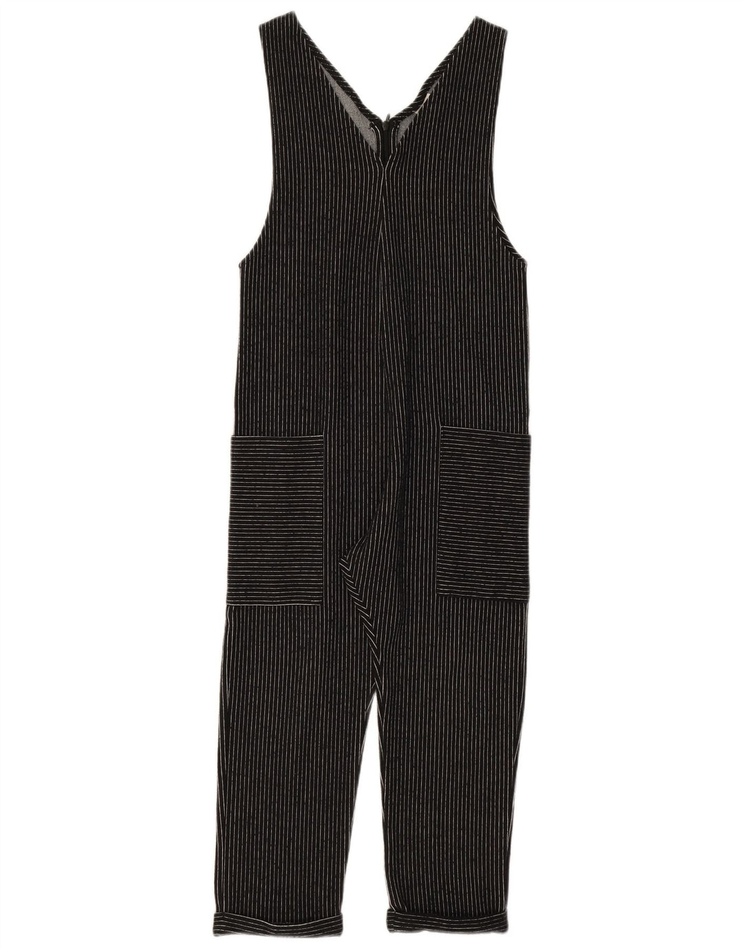 ZARA Girls Sleeveless Jumpsuit 9-10 Years Black Pinstripe Polyester