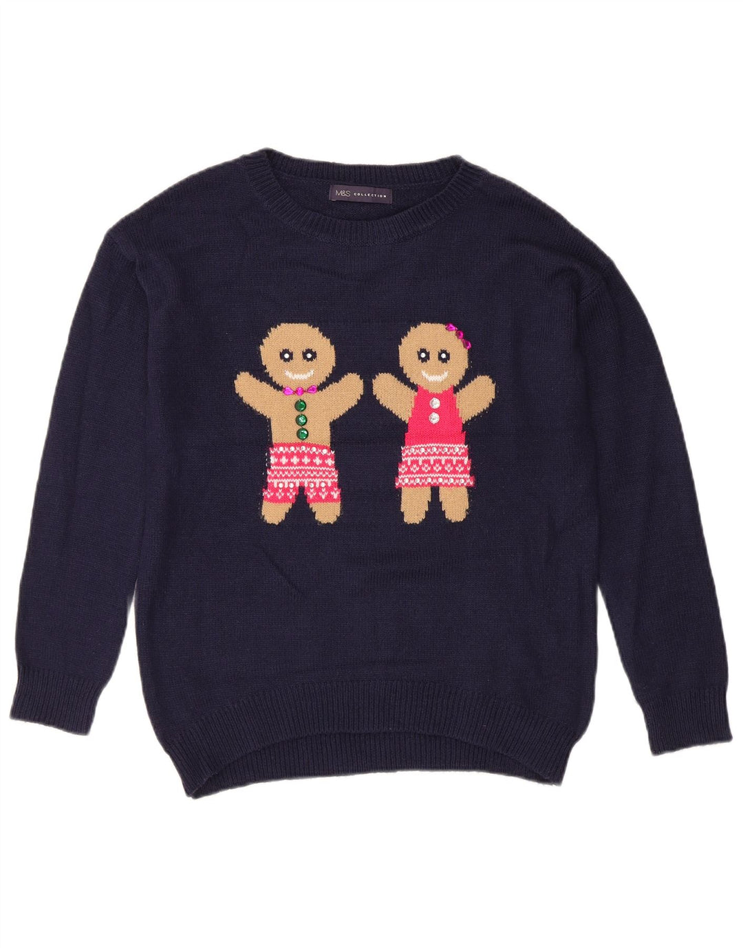 MARKS & SPENCER Dame Boat Neck Jumper Sweater UK 10 Small Navy Blue