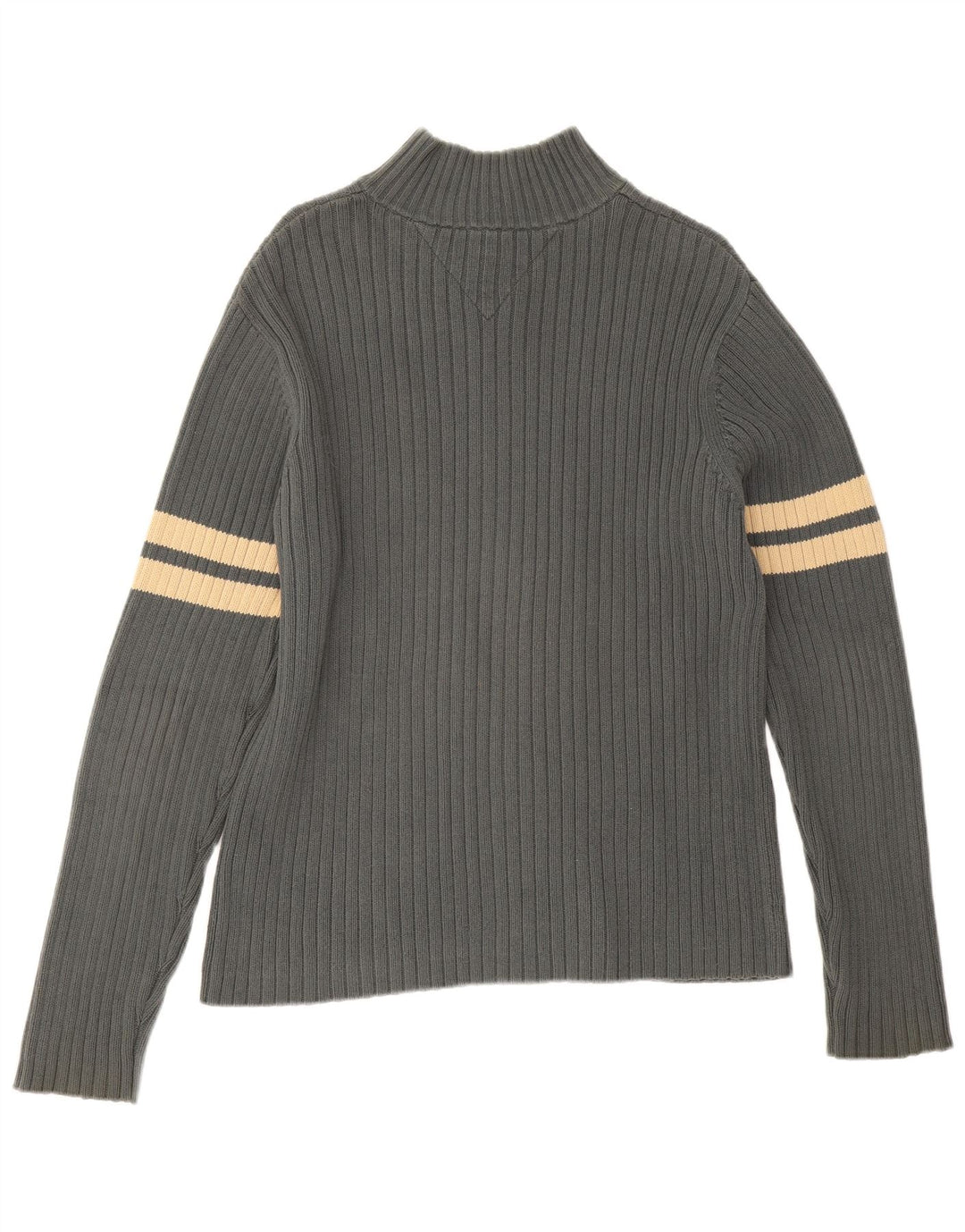 Tommy Hilfiger Herre Cardigan Sweater Stor Grå Colourblock Bomuld