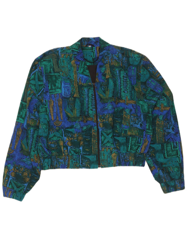 Vintage Kvinders Oversized Bolero Jacket IT 40 Small Multicolored Geometric