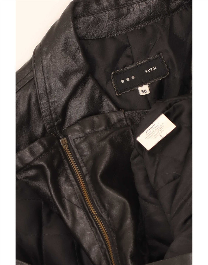 Sasch Herre Læderjakke IT 50 Stor Sort Polyester