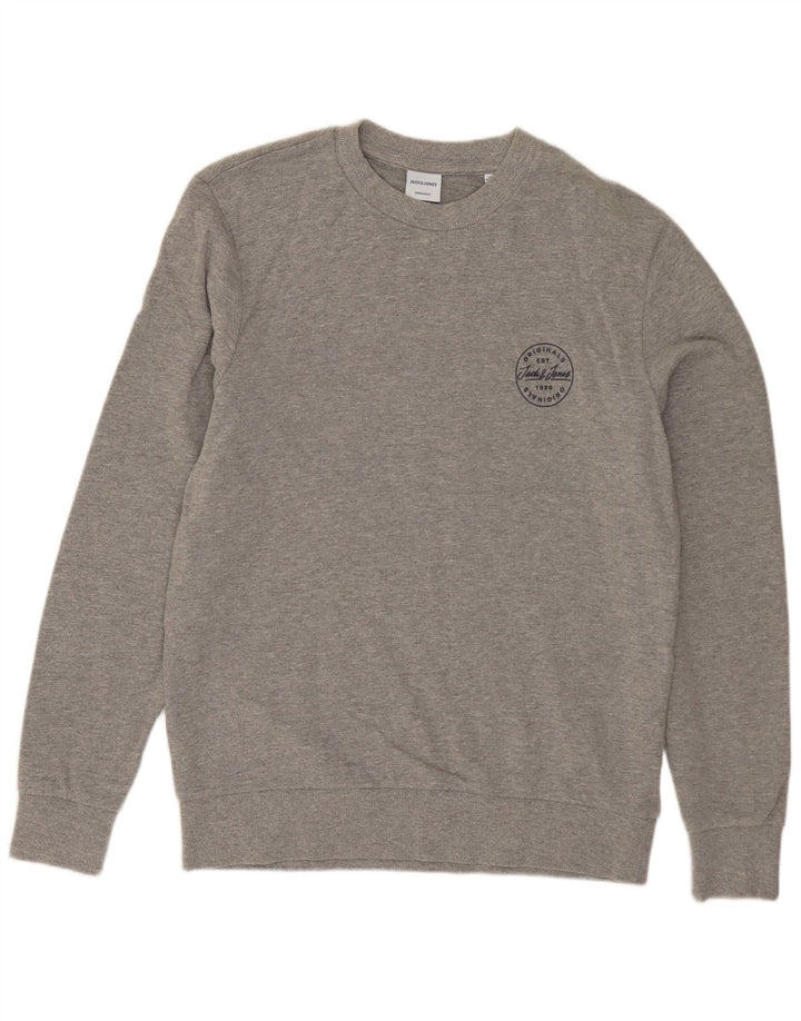 Jack & Jones Sweatshirt til mænd Medium Grå Flecked Bomuld