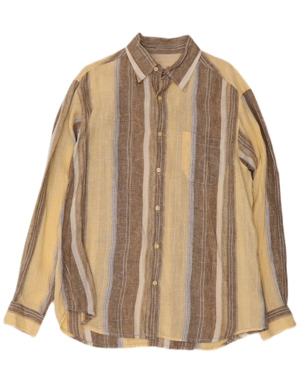 Tommy Bahama Herreskjorte Medium Beige Stribet hør