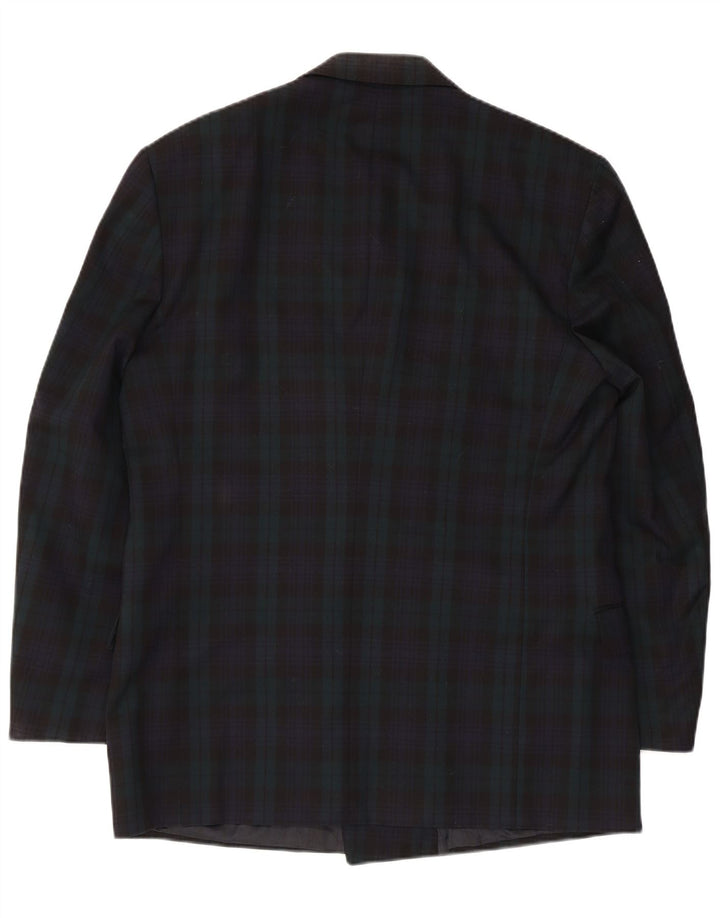 Jaeger herre dobbeltradet blazerjakke IT 52 XL marineblå ternet uld