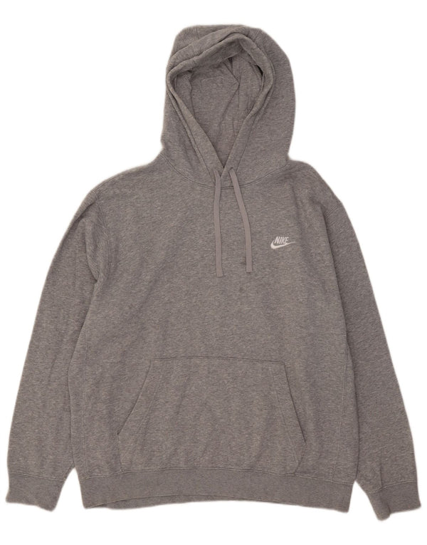 Nike Mens Hoodie Jumper Large Grey Flecked Cotton