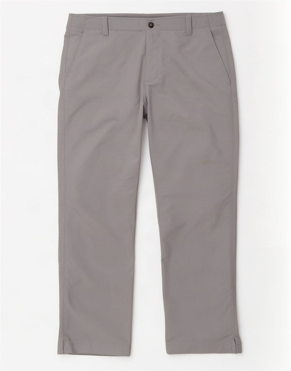 Under Armour Mens Straight Chino Trousers W38 L30 Grey Nylon