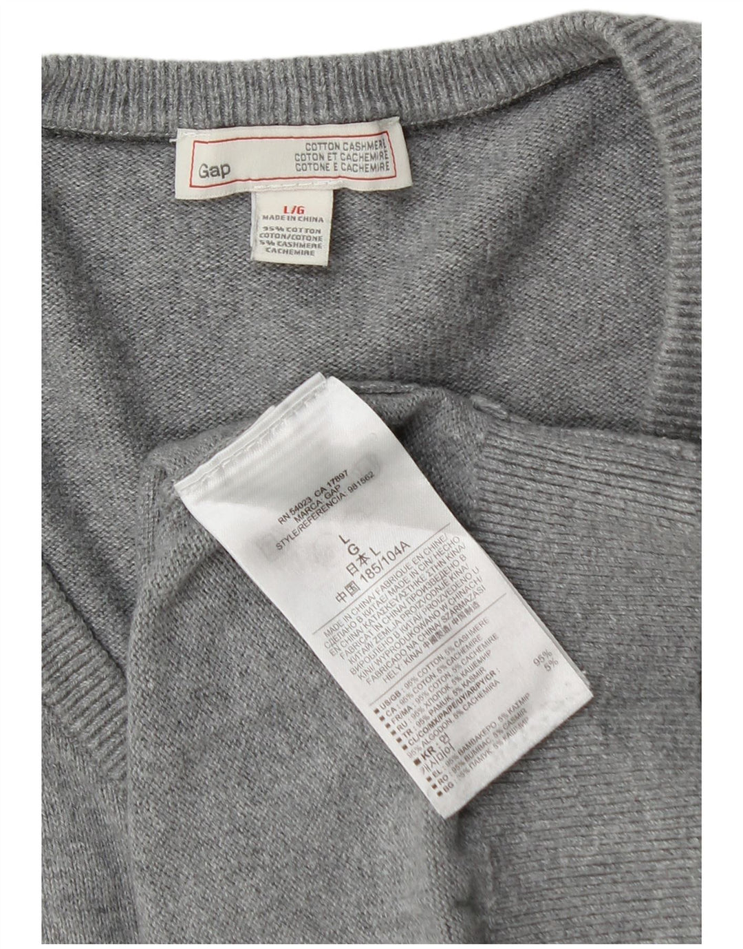 Gap Herre V-hals sweater Stor Grå Bomuld