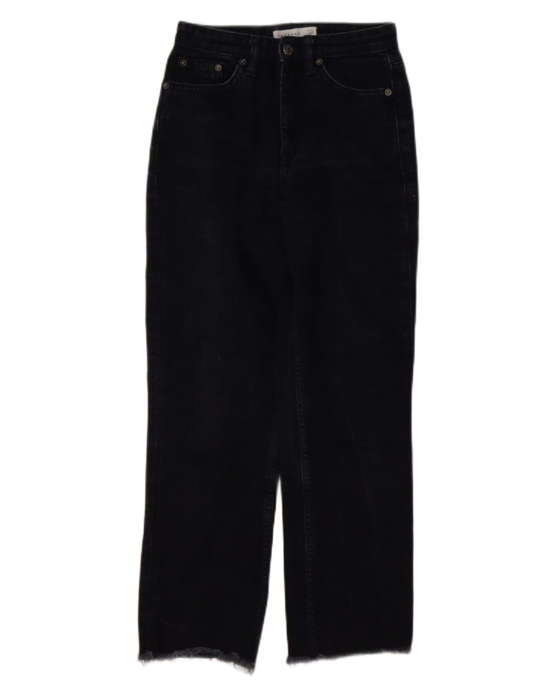 Topshop Dame Straight Jeans W25 L26 Sort Bomuld