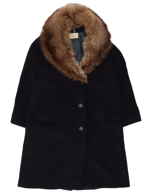 ELENA MIRO Overfrakke til kvinder UK 16 Large Navy Blue Virgin Wool