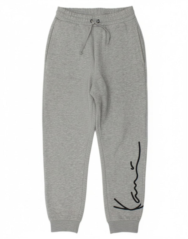Karl Kani Mens Graphic Tracksuit Trousers Joggers Small Grey Flecked Cotton