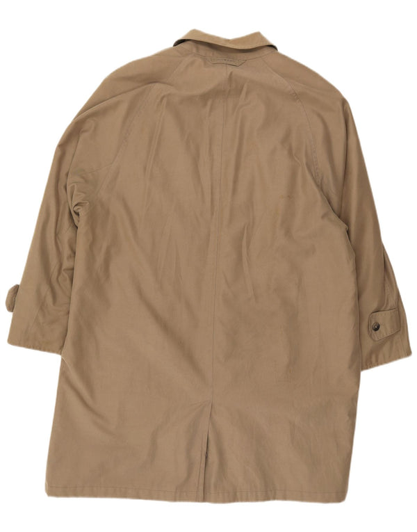 Jaeger Mens Loose Fit Overcoat UK 38 Medium Beige Cotton