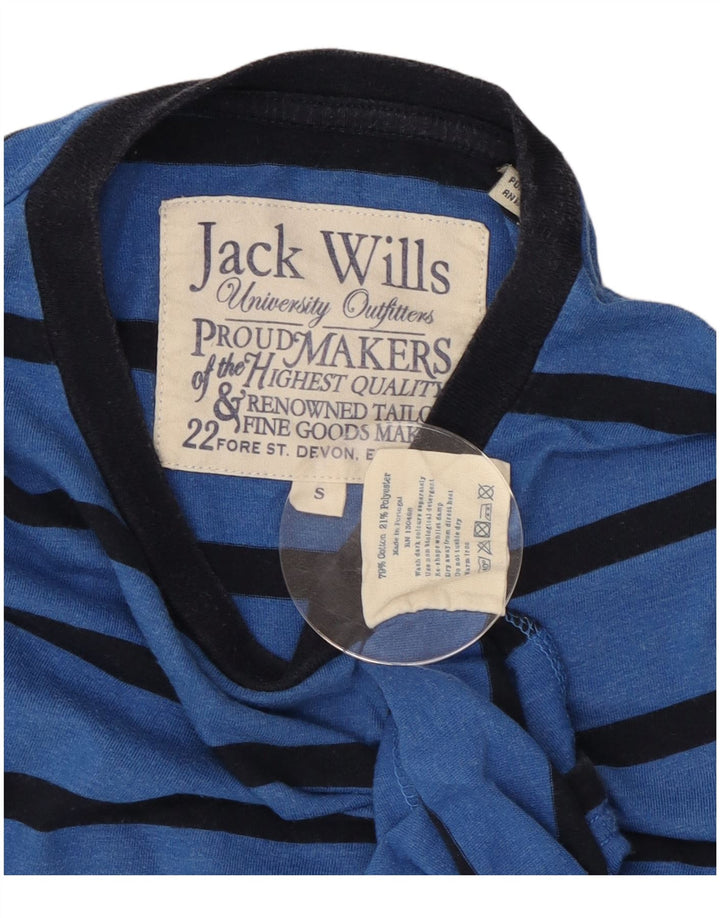 JACK WILLS Herre T-shirt Top Lille blå stribet bomuld